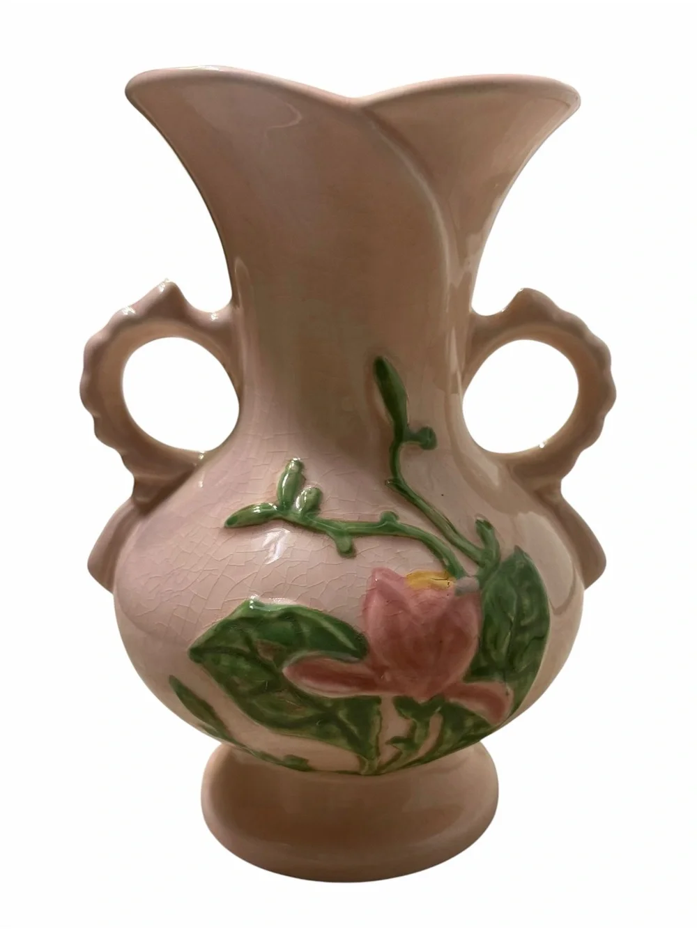 1940’s Hull Art Pottery Magnolia Pattern Double-Handled Vase